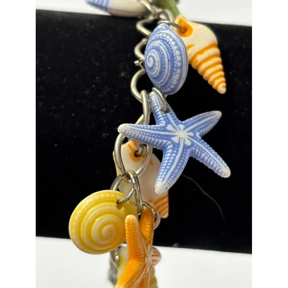 Charm Bracelet Vacation Sea Shells Coastal Maximalist Vibes - Picture 5 of 13